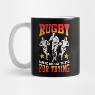 Funny Rugby: Where You Get Points For Trying Pun Mug